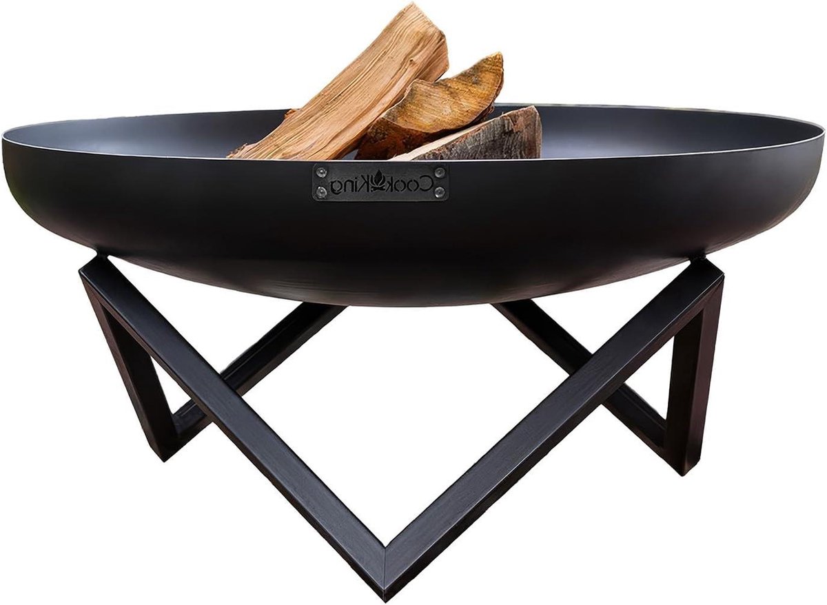 Vuurschaal Grill - Buitenhaard Tuinhaard - Buiten Koken - Handgemaakt Staal - 80 cm Diameter - Zilverkleurig