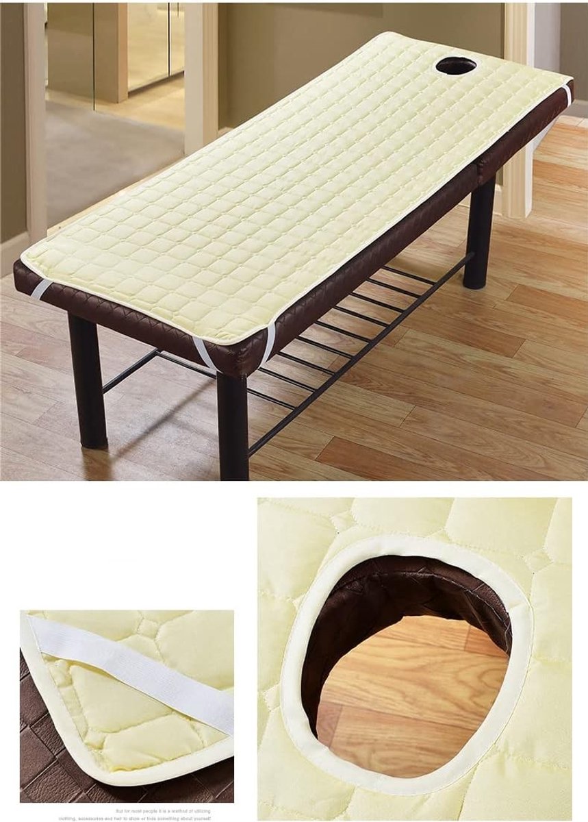 Beddeken met ademopening voor gezicht, elastische polyester hoes voor schoonheid en massagebehandelingen 190x70cm - beige