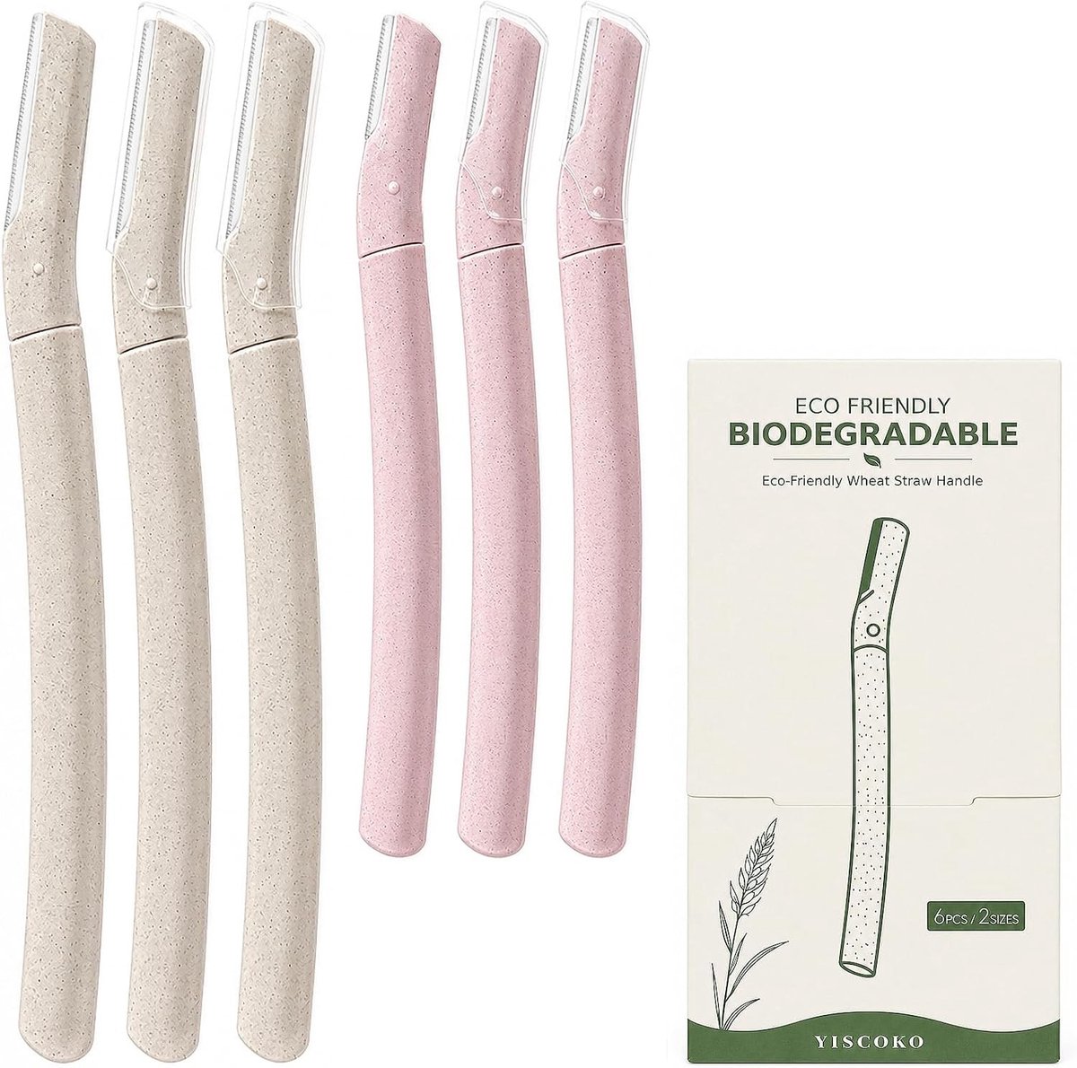 Duurzame Gezichts- en Wenkbrauwscheermesjes - 6 Stuks in 2 Maten voor Vrouwen en Mannen, Perfect voor Dermaplaning en Huidverzorging