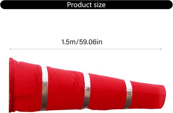 Windsok Luchthaven - Windzak Vlag - Windrichting Meting - Ripstop Technologie - 59 inch - Rood — afbeelding 5