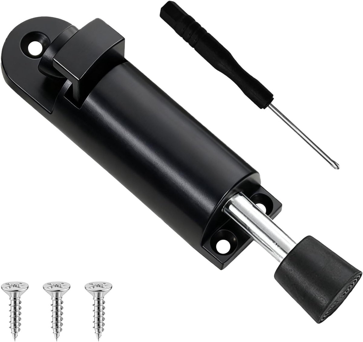 Kick Down Deurstopper - Zwart - 10 x 2,8 cm - Telescopische Vergrendeling met Voetbediening - Voor Commercieel Gebruik