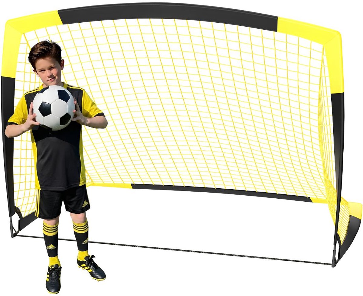 JCP® Voetbaldoel - Voetbaldoel Kinderen - Voetbal Training Doel - Zwart/Geel - 110cm x 152cm x 110cm