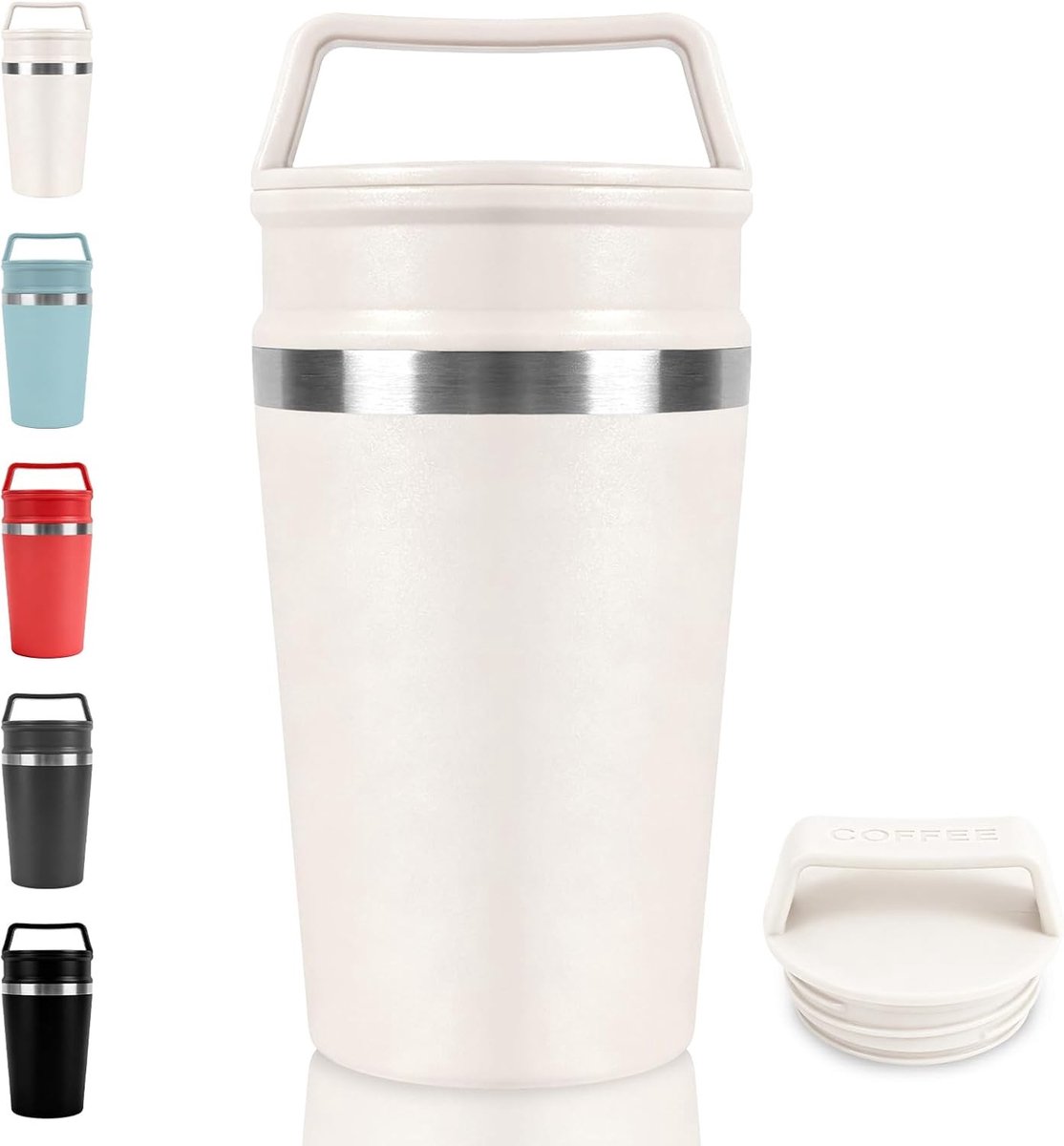 Thermische koffiemok voor onderweg, 320 ml, lekvrij, roestvrij staal, ideaal voor koffie en thee, makkelijk mee te nemen, vaatwasmachinebestendig