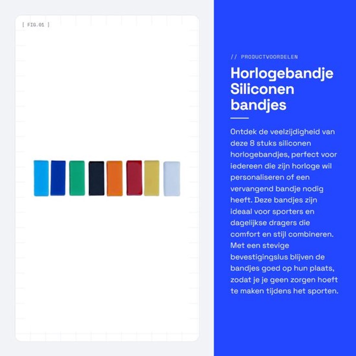 Horlogebandje 8 Stuks - Vervangingshorlogebandje - Siliconen Horlogebandjes - Rubberhouder - Bevestigingslus - Lichtgewicht - Horlogeband