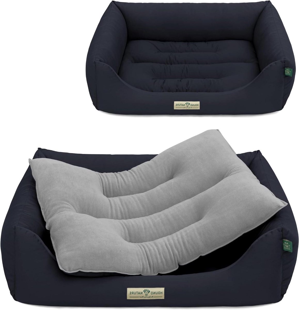 Hondenbed Luzern - Huisdierkussen Hond - Comfortabel Rusten - Wasbaar op 60°C - 95x70 cm - Donkerblauw