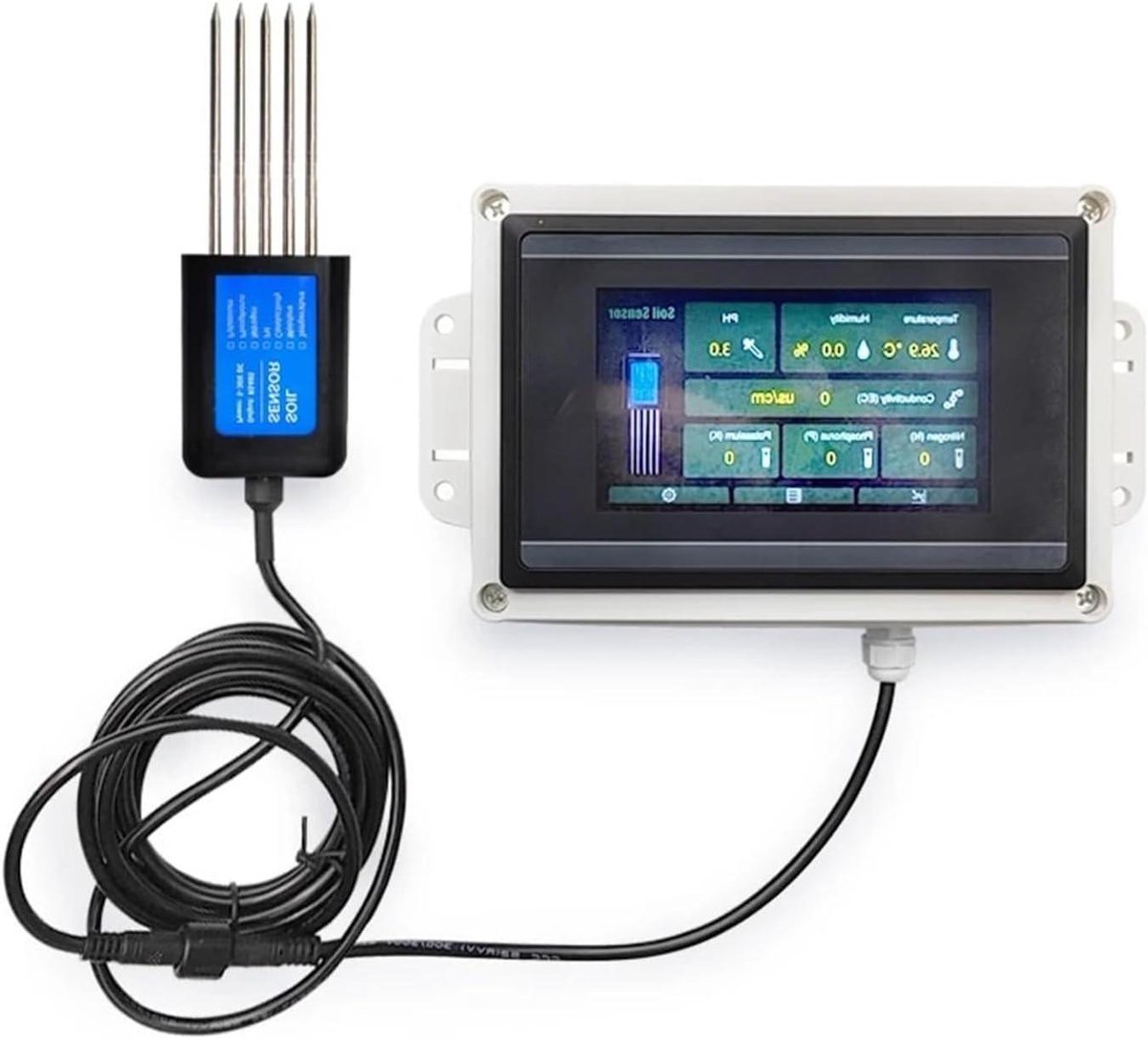 Bodemtester 7-in-1 - Grondmeter Vochtigheidssensor - Planten Verzorgen - LCD Touchscreen - 43 inch scherm - Grijs