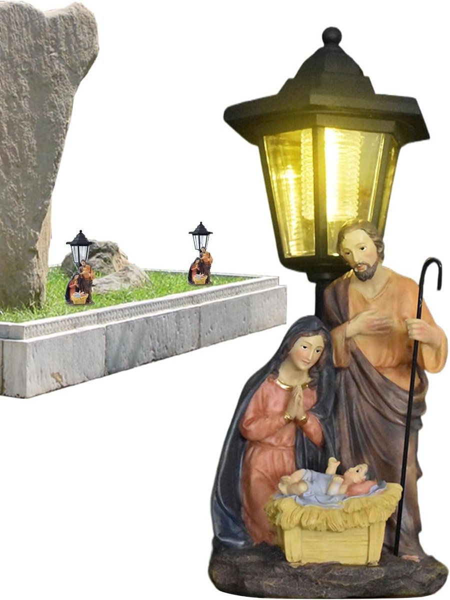 Buitenlantaarn - Tuinlamp Solar - Sfeerverlichting Buiten - Automatisch Opladen - 262 x 247 x 156 cm - Bruin