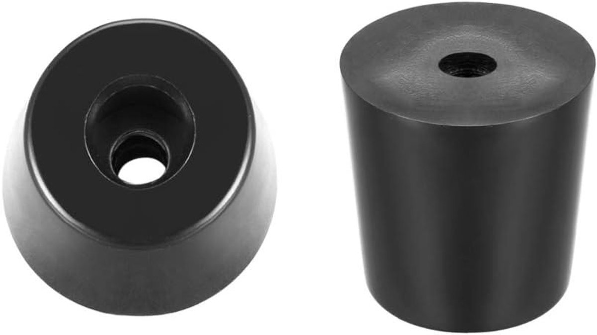 Onzichtbare plantenpotvoetjes - Zwart - D33x27xH33 mm - Rubber met metalen onderlegger - Voor meubels en apparatuur