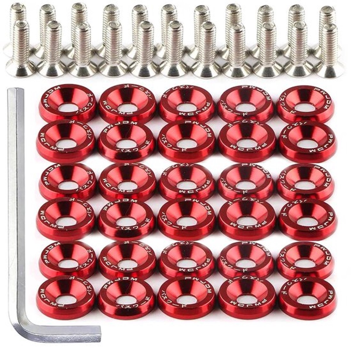 Sluitringen 30 paar M6 - Geanodiseerd Aluminium - Stalen Schroeven M6 x 20 mm - Voertuig Bumper - Spatbord - Duurzaam en Corrosiebestendig - Afstandhouders