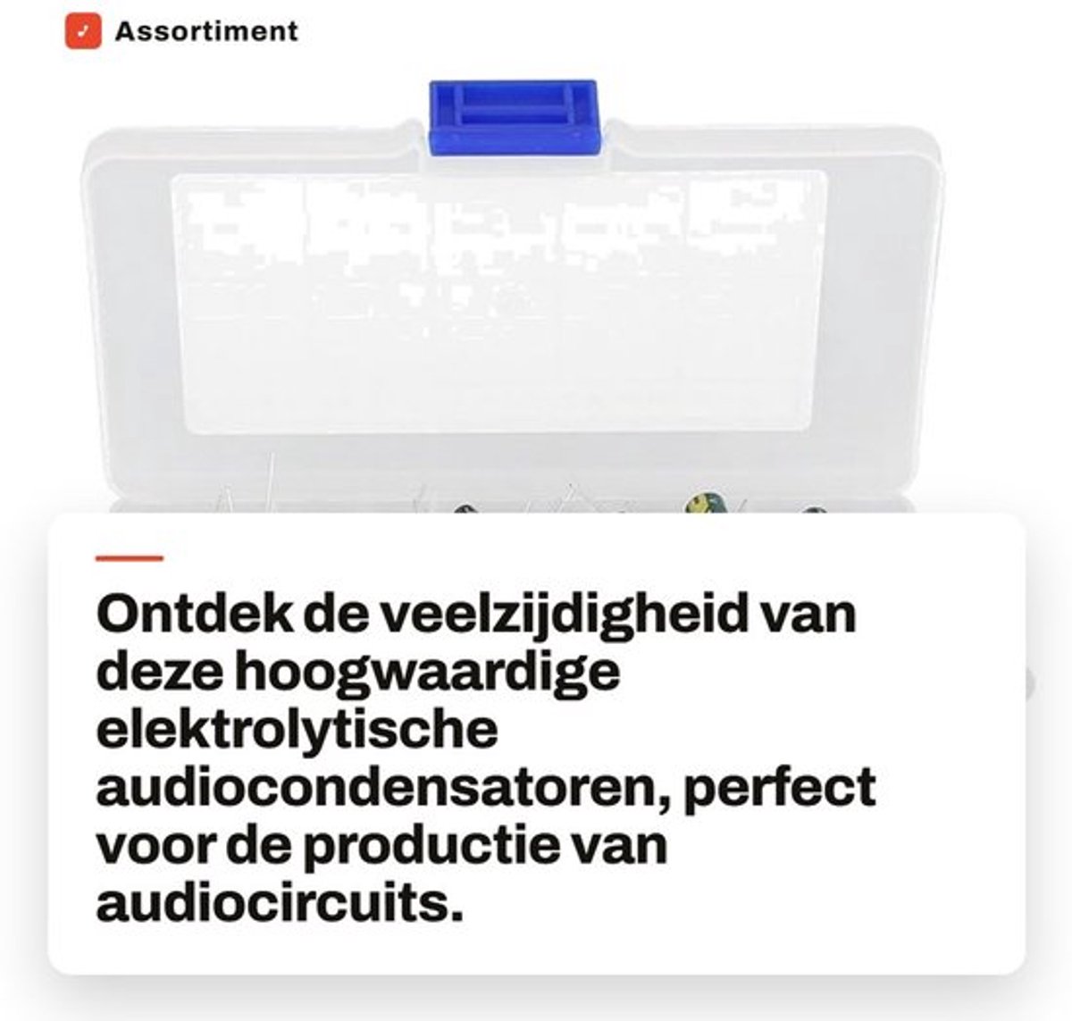 Assortiment elektrolytische condensatoren - 100 stuks - Hoogwaardige audiocondensatoren - 10 waarden 10V-63V - Voor audiocircuits - Perfe...