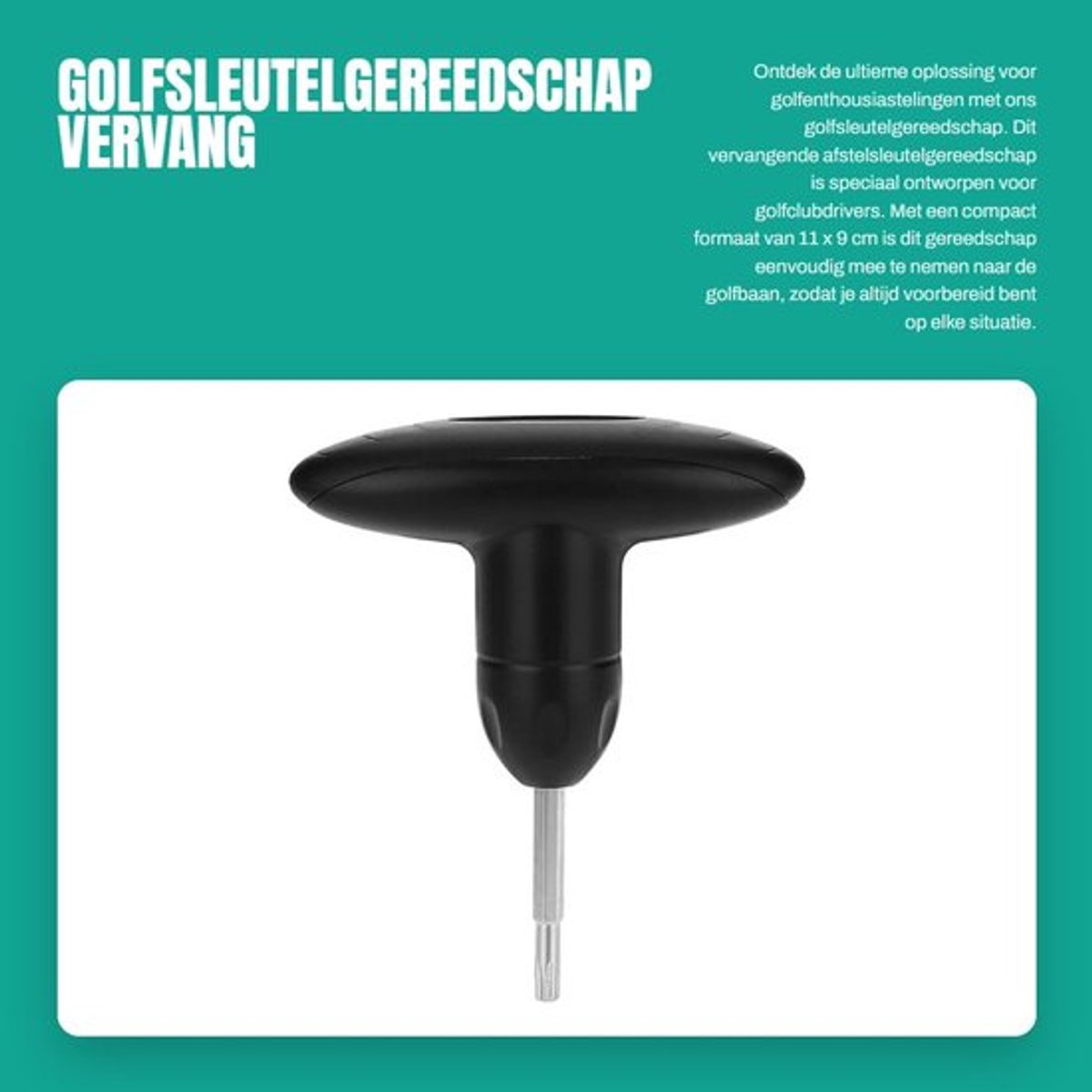 Afstelsleutelgereedschap Lichtgewicht - Golf Sleutelgereedschap - Adapter Driver - Draagbaar - Schokbestendig - Premium Kwaliteit - 11 x 9 cm - Golfgereedschap