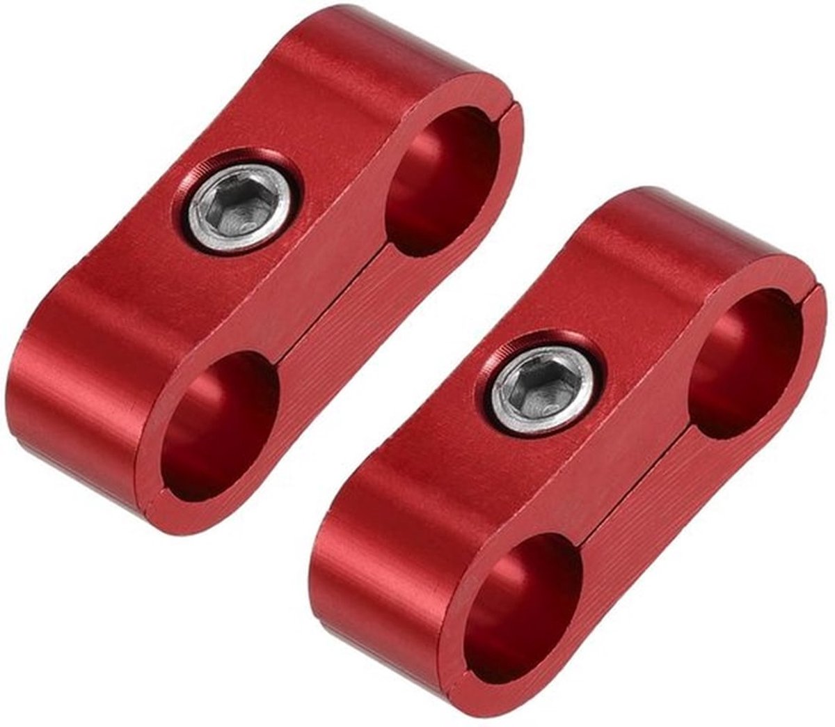 2 Stuks AN4 Slangklem Olieleiding Aluminiumlegering Rood - 11mm