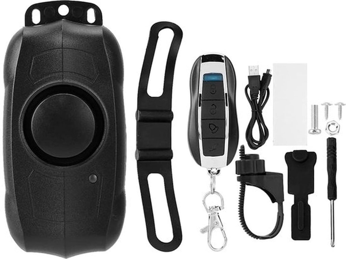 Motorbeveiligingsset, Draadloos antidiefstalalarmsysteem voor motorfietsen met afstandsbediening, Bereik 10-20 m USB-oplaadbaar Trilalarm Antidiefstalalarmsysteem