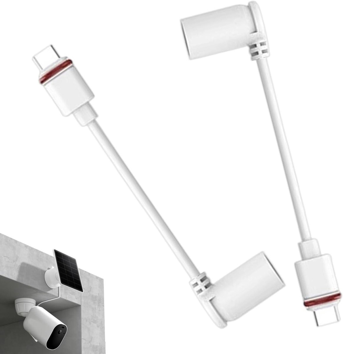 USB-C Adapter - Connector Stekker - Camera Voeden - Barrel Plug naar USB-C - 2 stuks - Zwart