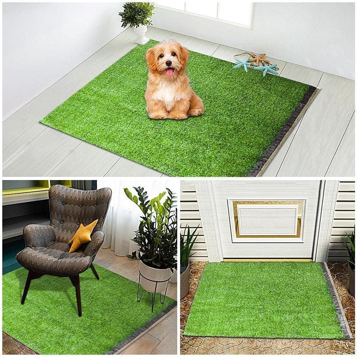 Kunstgrastapijt - Kunstgrasmat Tapijt - Balkon Decoreren - Zacht Ademend Antislip - 1 x 1 m - Groen