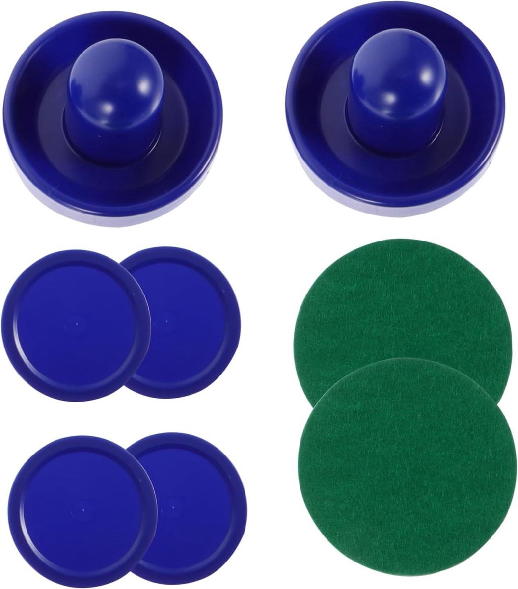 Airhockey Vervangingsset - Pucks en Paddles - Tafelspel Spelen - Ergonomisch Ontworpen - 9.6 x 9.6 x 5.8 cm - Blauw
