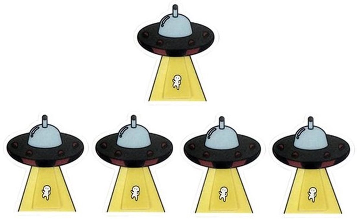 ARFUKA Boekenlegger Plastic Bladwijzers Cartoon UFO Boek Marker Clip voor Leraren, Studenten, Boekliefhebbers, Afdrukken Pack van 5