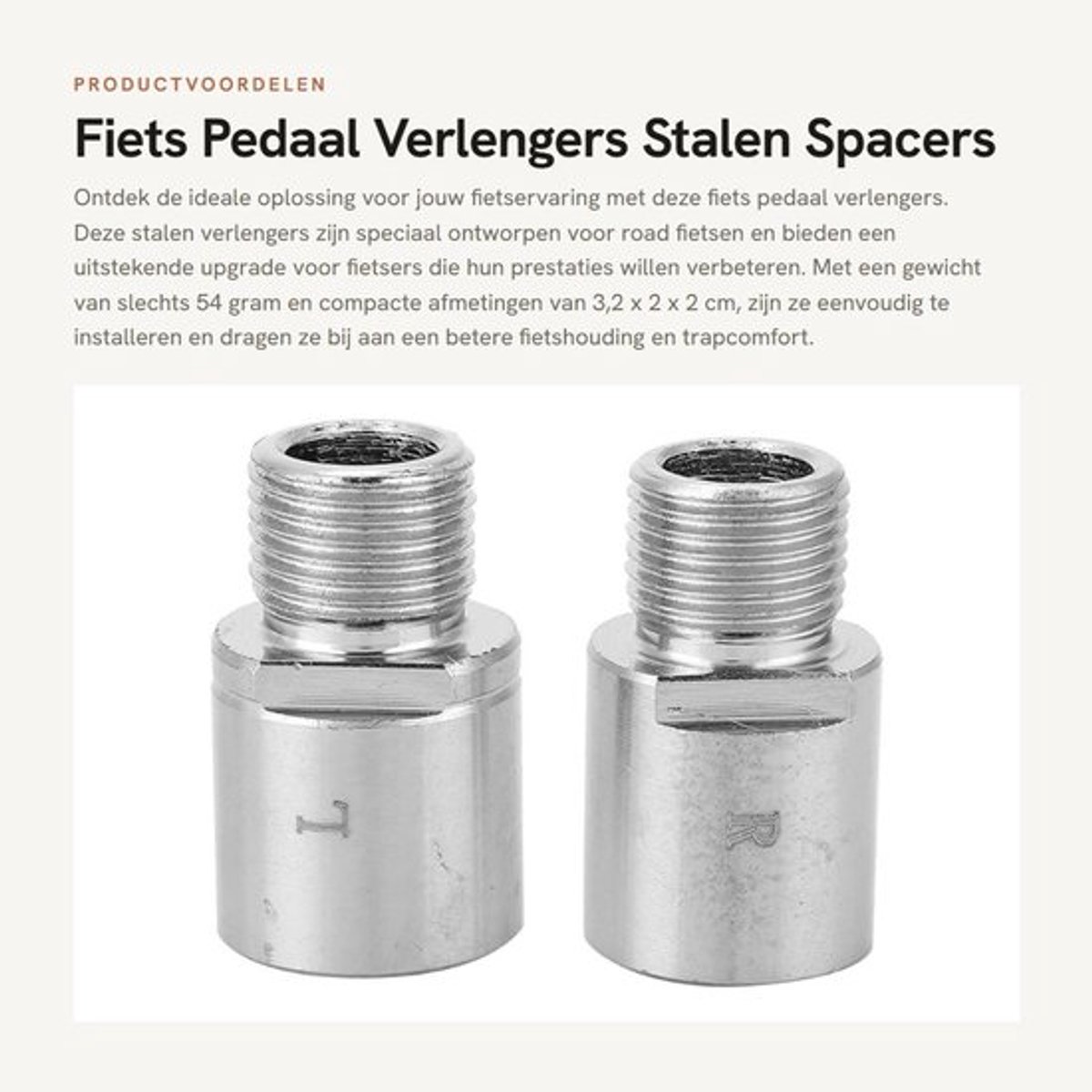 Pedaalverlengers Stalen - 1 Paar - Fiets/Spacers - 9/16 Inch - Geschikt voor BMX/Cruiser - Hoogwaardige Kwaliteit - Fietsverlengers