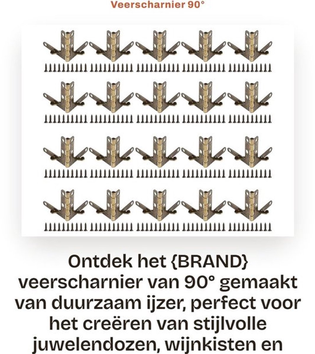 Veerscharnier 90° - Duurzaam ijzer - Retro stijl - Geschikt voor juwelendozen - Wijnkisten - Scharnier voor handwerk