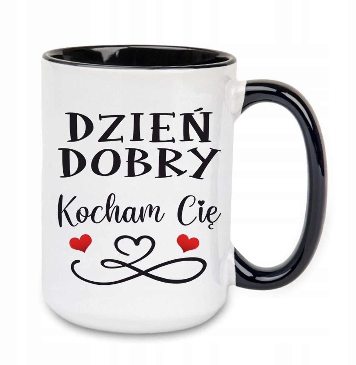 Keramische Mok met Zwarte Details - 440 ml - Perfect cadeau