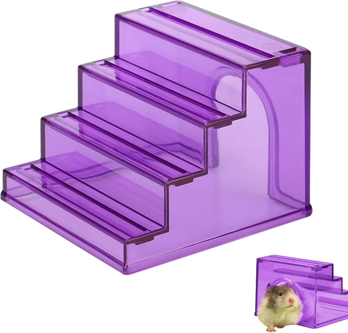 Hamster Huisje - Hamster Meubilair - Kooiverrijking - 2-in-1 Nesthuis - 105 x 105 x 85 cm - Paars
