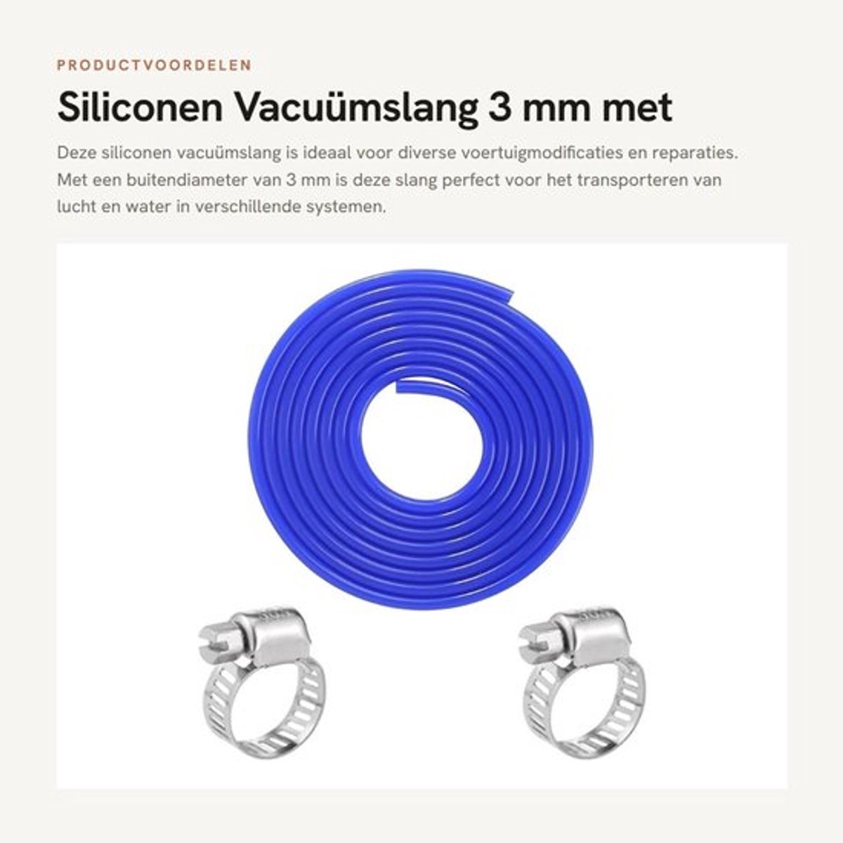 Vacuümslang 3 mm - Siliconen Slang - Onderdrukslang - Flexibel - 5 Meter - Hittebestendig en Corrosiebestendig