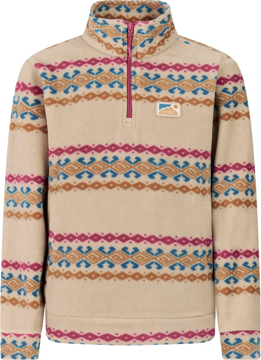 Protest PRTRomay Trui Meisjes Outdoor Fleece 1/4 rits Beige