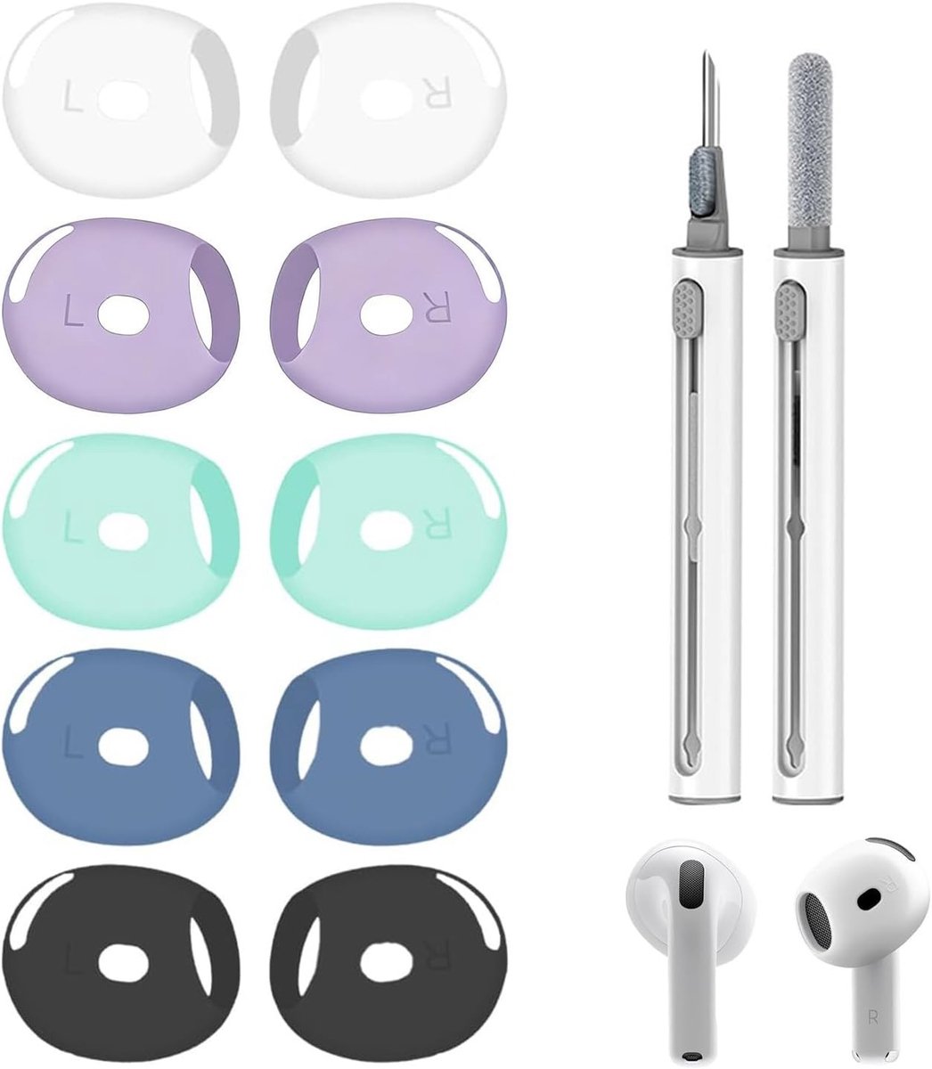 5 Paar Anti-slip Oordopjes, Zachte Silicone Oordopjes Covers voor Veilige Grip, Anti-kras Sport Oordopjes Accessoires Geschikt voor Draadloze Oordopjes en AirPods 4