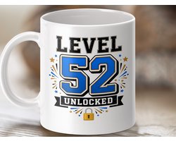 Mok Level 52 Ontgrendeld Verjaardag Mok, Grappige Gamer Cadeau 52 Jaar, Milestone Mok, Retro Gaming Design