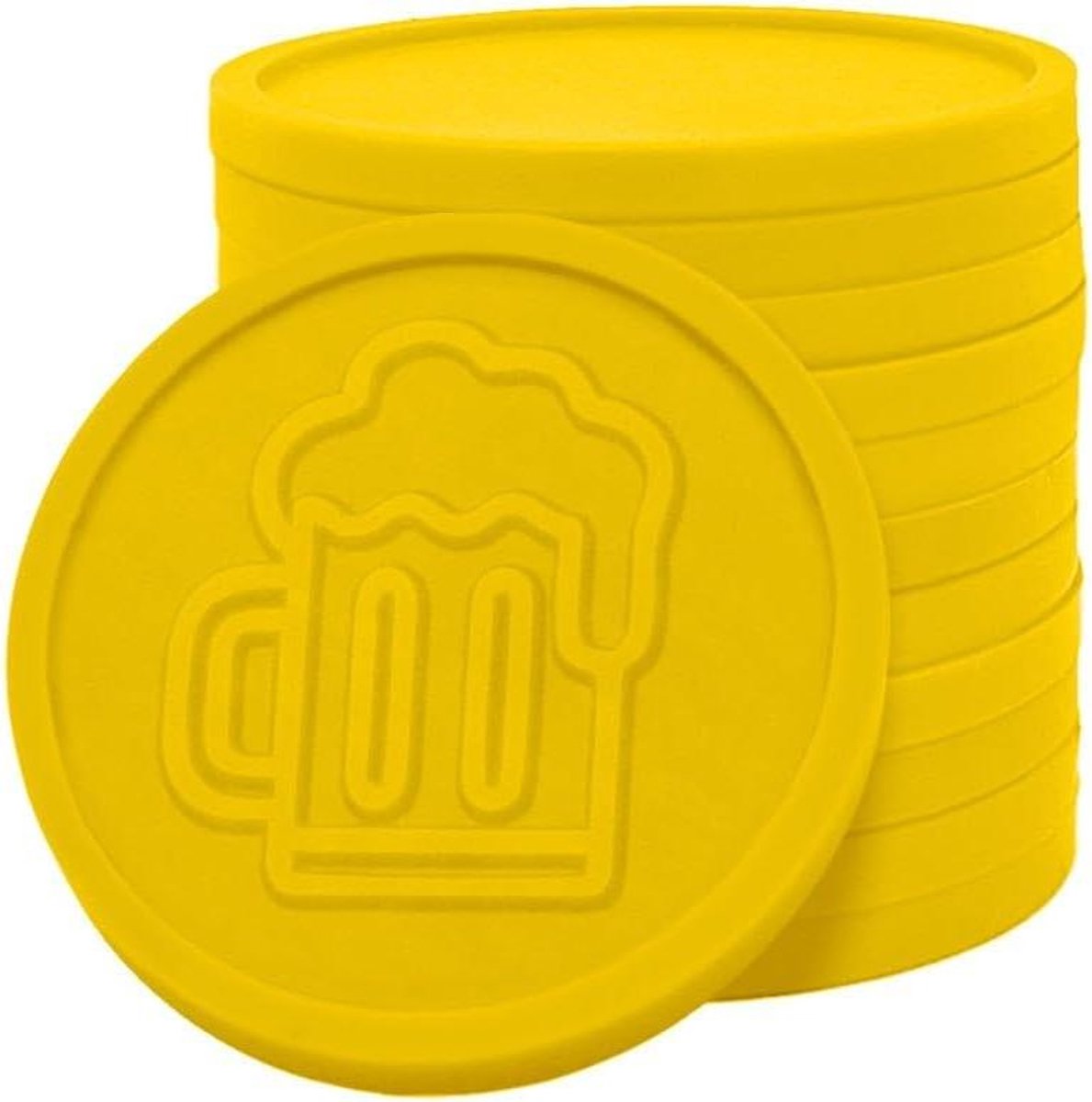 Consumptie munten - Festival tokens - Snelle betaling - Herkenbaar icoon - 250 stuks - Geel