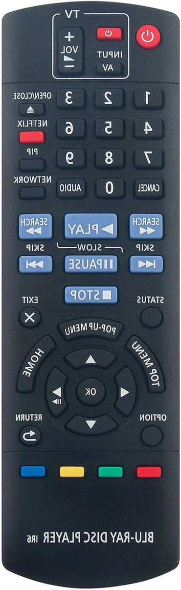 Vervangende Afstandsbediening - Universele Bediening - Blu-ray Speler Bediening - Directe Werking Geen Installatie - 10 Meter Bereik - Zwart