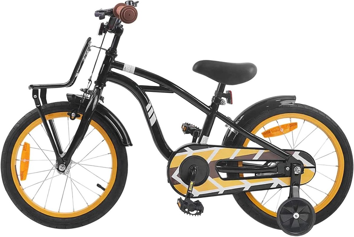Kinderfiets Jeugdfiets Veilig Fietsen Duurzaam Stalen Frame 16 Inch Zwart