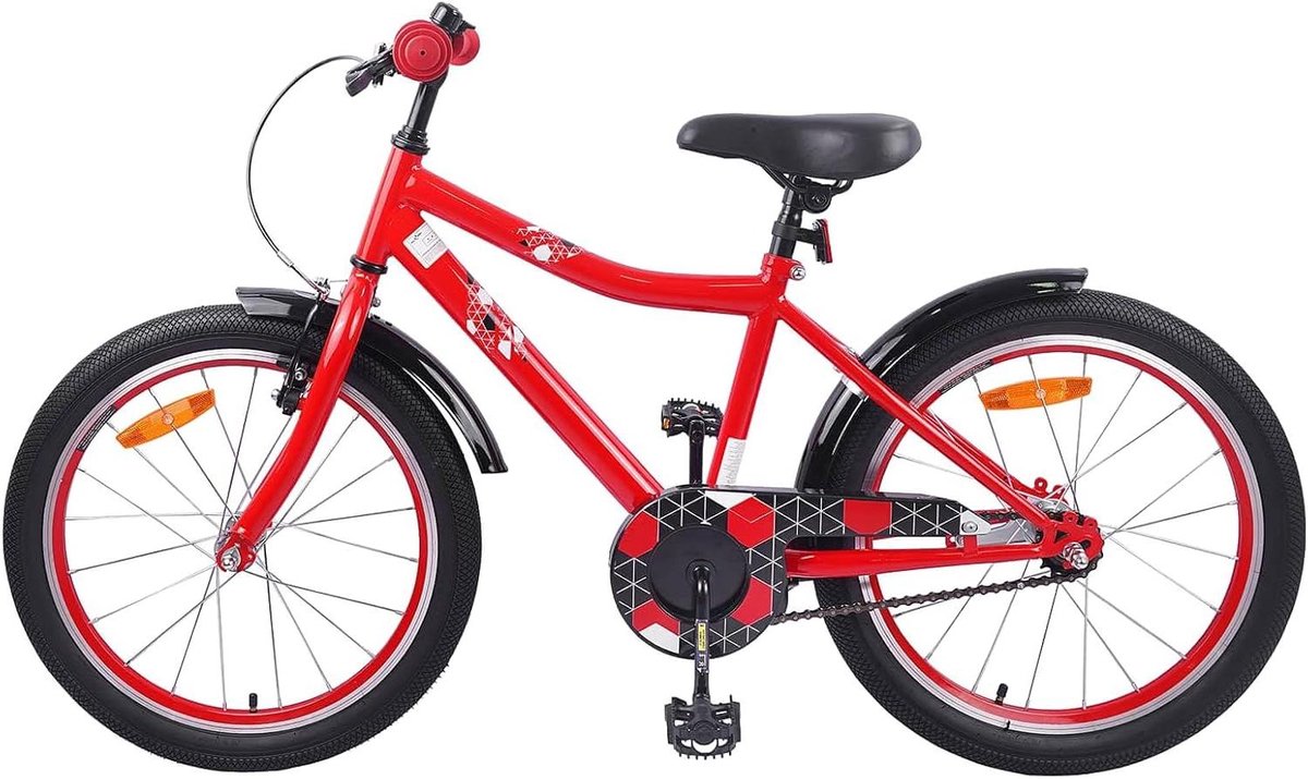 Kinderfiets Peuterfiets Wegfiets Avontuurlijke Rit Verstelbaar Stuur Zadel 18 Inch Rood