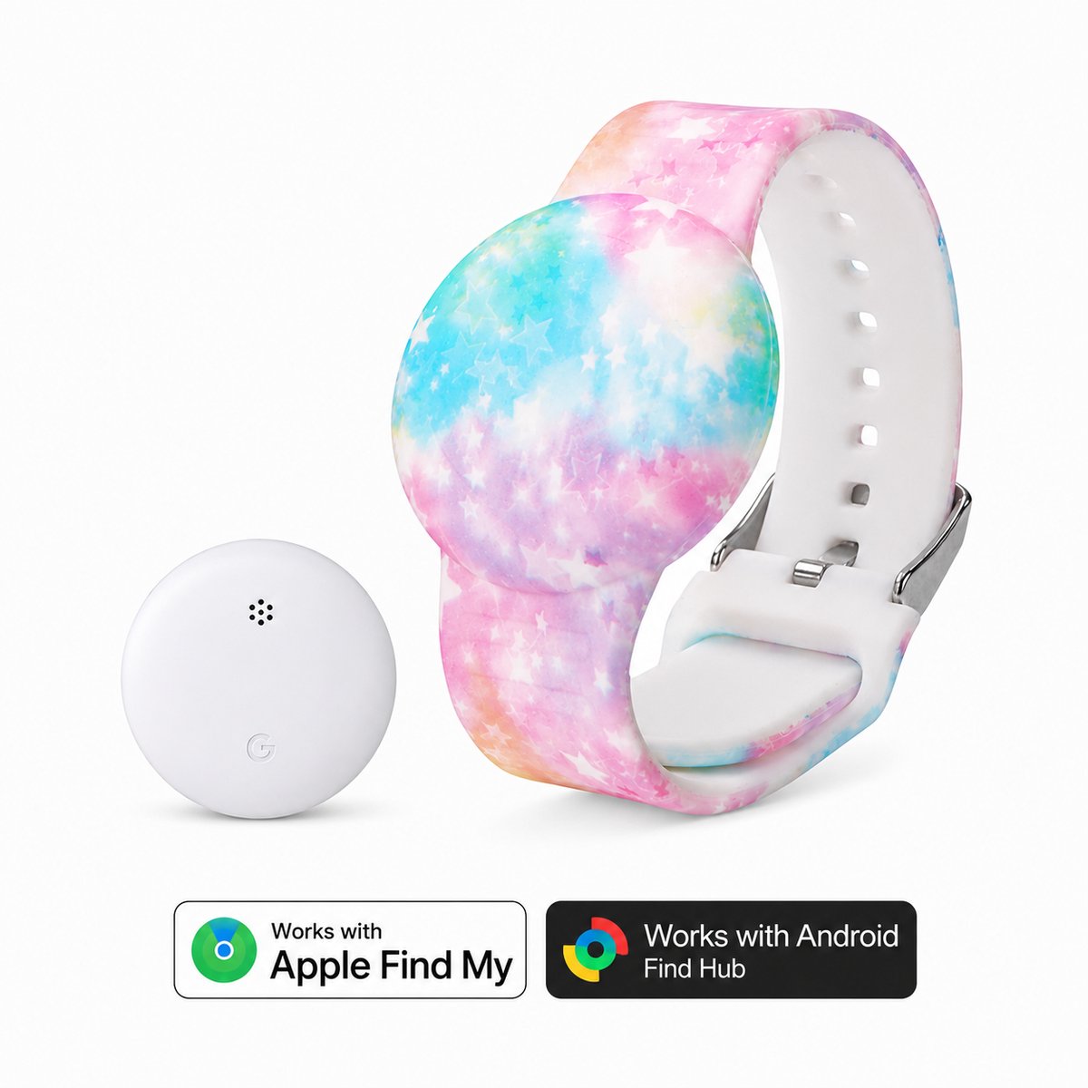 Kinderhorloge - gps armband – werkt met Android Find My Hub - Kinderhorloge met gps - Bluetooth Tracker – Kinderhorloge jongen - Kinderhorloge meisje - Waterdicht – Inclusief tracker - Met geluidssignaal