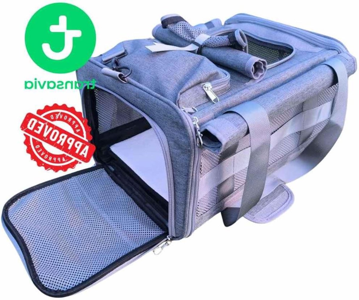 Hondenreistas Vliegtuig - Draagtas Hond - Reizen met Huisdier - Transavia In-Cabin Formaat - 40x30x24 cm - Grijs