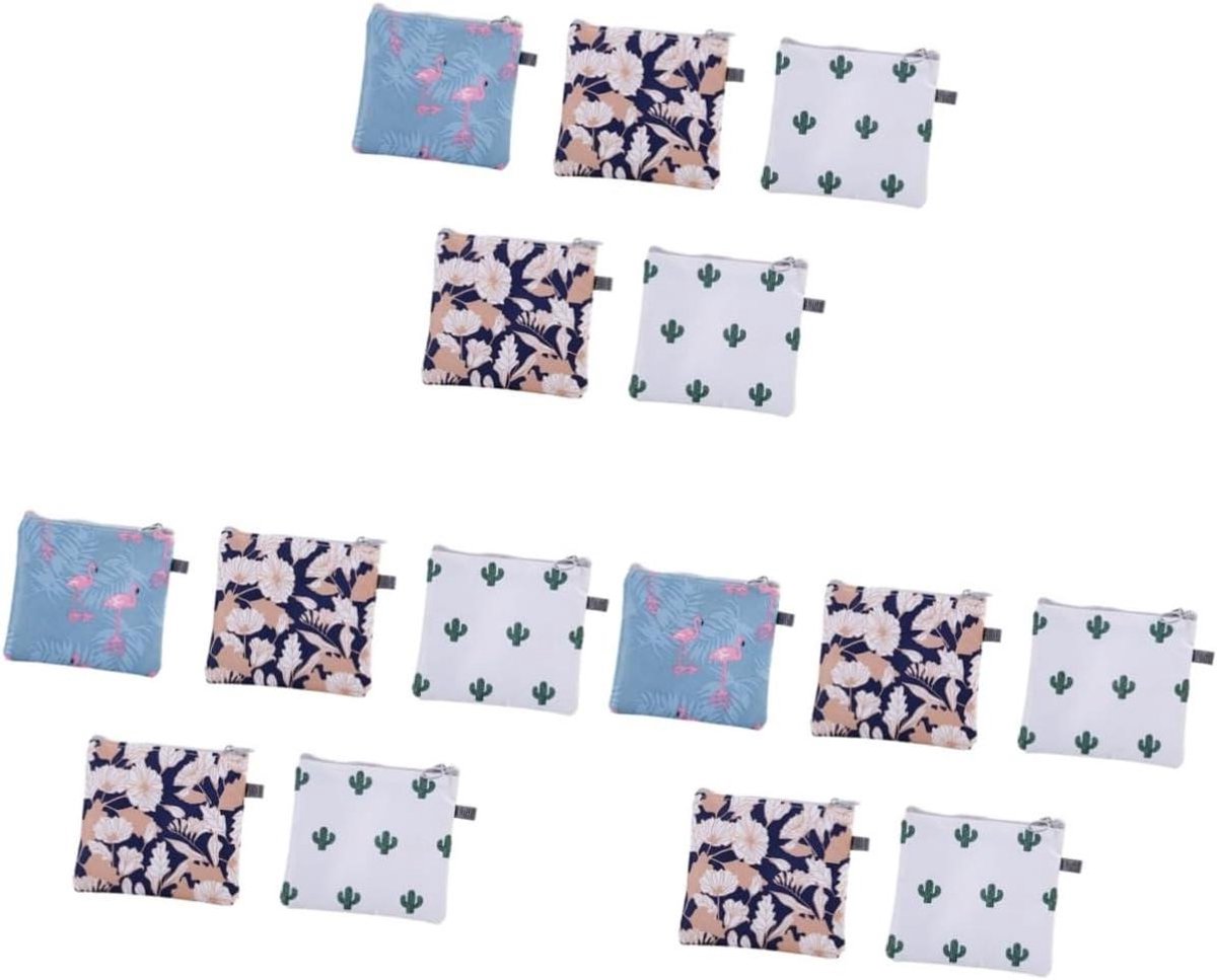 Maandverband Opbergtasjes - Portemonnees Tampons - Hygiënisch Opbergen - Wasbaar en Duurzaam - 13 x 13 cm - Diverse Kleuren