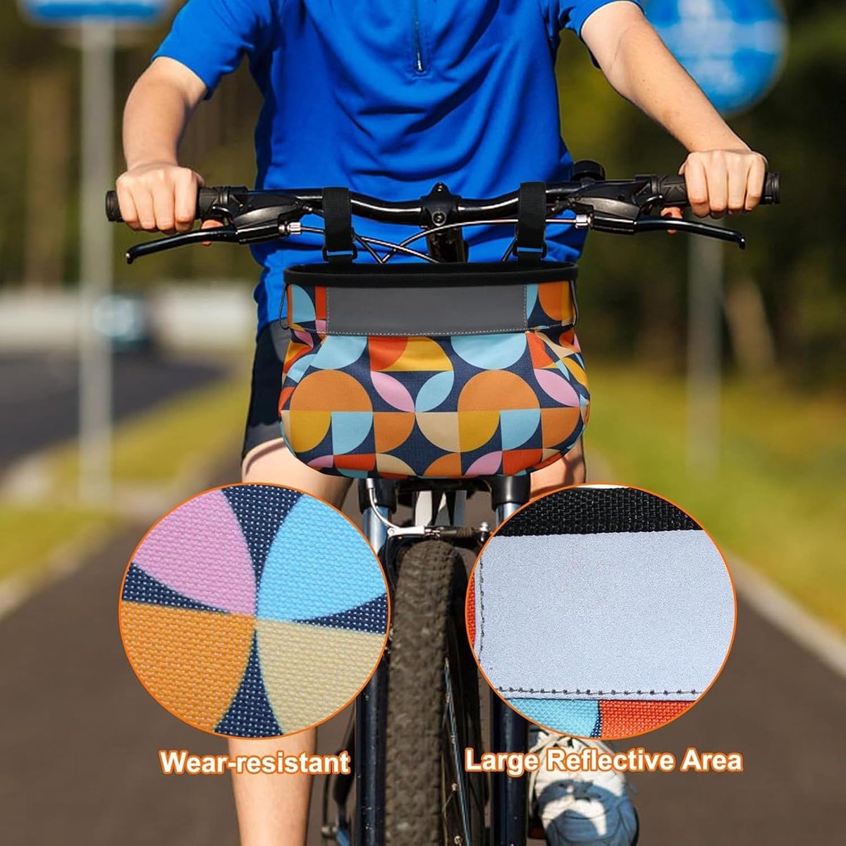 Kinder Fietsmand - Stuur Opbergtas - Fietsen Organiseren - Reflecterend Veiligheidsontwerp - 25 x 12 x 5 cm - Oranje