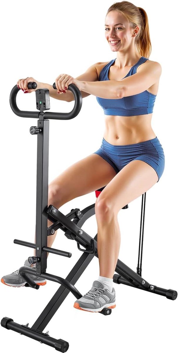 Kniebuigmachine - Squat trainer - Thuis trainen - Inklapbaar design - 136 kg belasting - Zwart