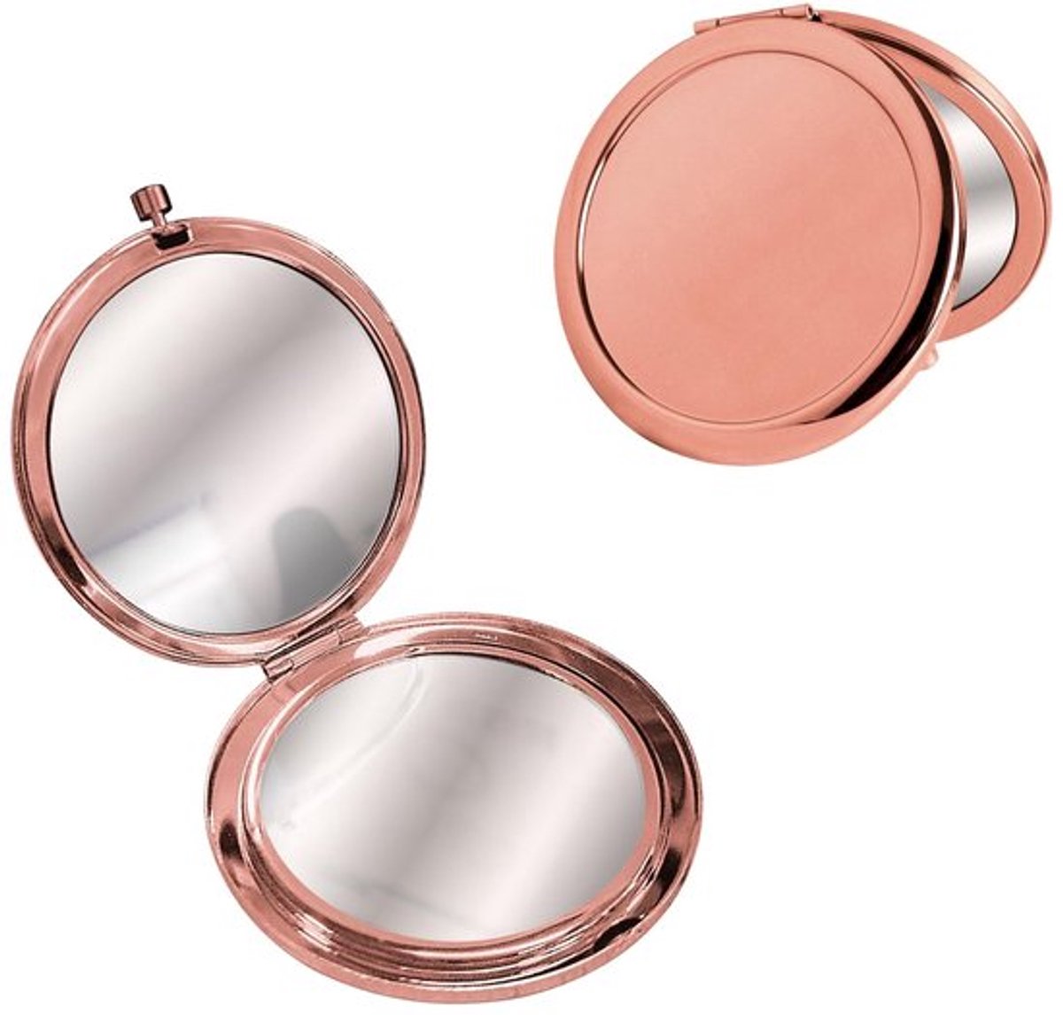 Handtasspiegel Metalen Dubbelzijdig - 1x/2x Vergrotende Spiegel - Compact - Opvouwbaar - 2,7 Inch - Voor Vrouwen - Make-upspiegel