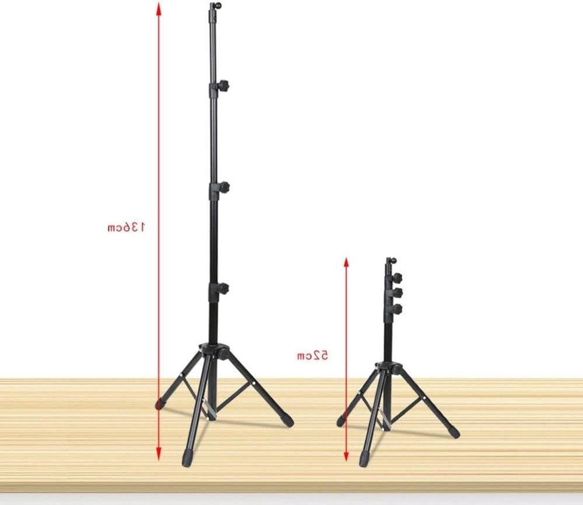 Tablet Tripod Standaard - iPad Houder Muziekstandaard - Muziek Lezen - Universeel Verstelbaar - 52-126 cm - Zwart