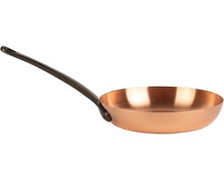Koperen Koekenpan - Massief Koperen Pan - Gecontroleerd Koken - Dikwandig 1.8 mm - 24 cm - Koper