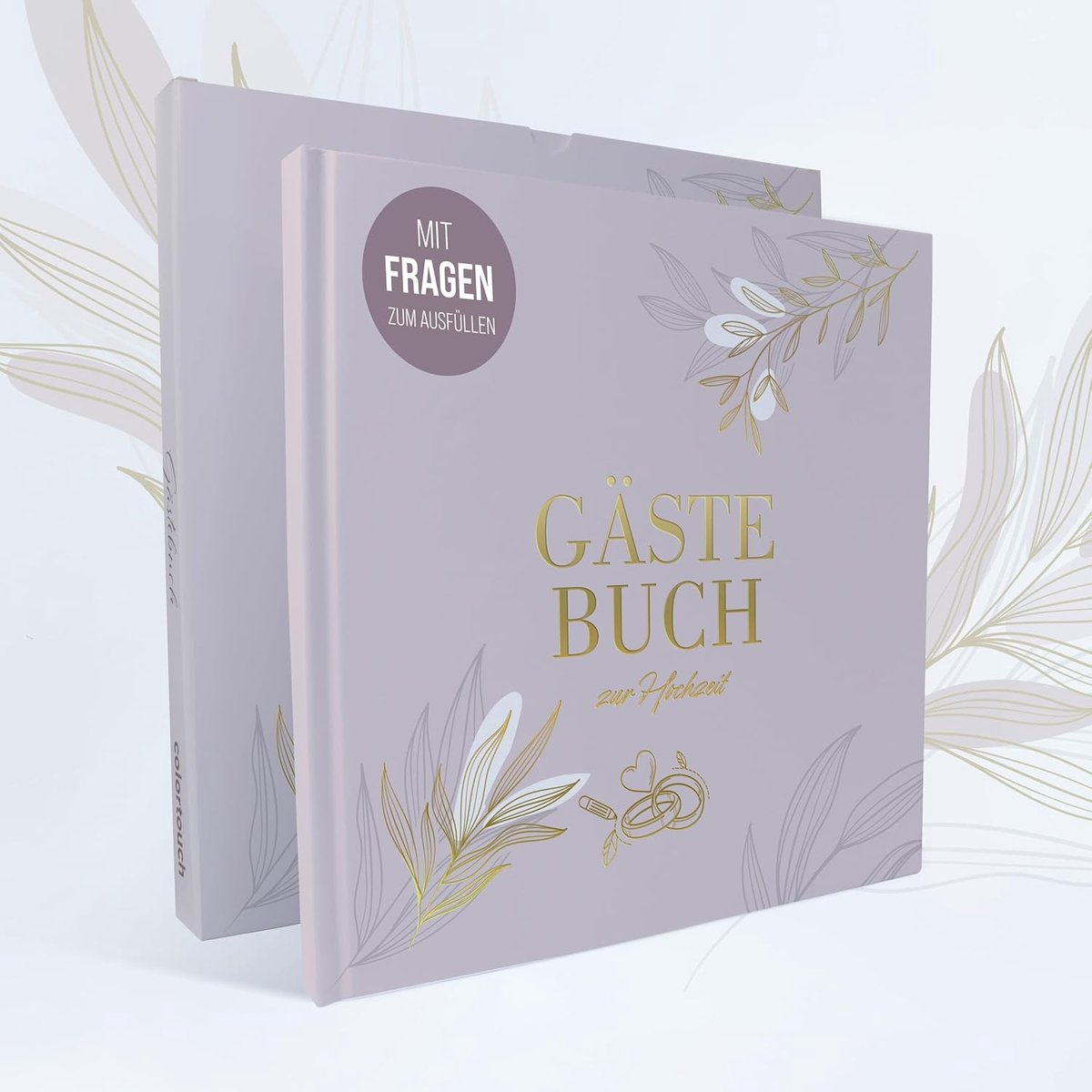 Gastenboek voor bruiloft - met vragen om in te vullen - 104 hoogwaardige pagina's - bruiloftsgastenboek - premium papieren bruiloftsboek met harde kaft - mooie herinneringen - vintage gastenboek