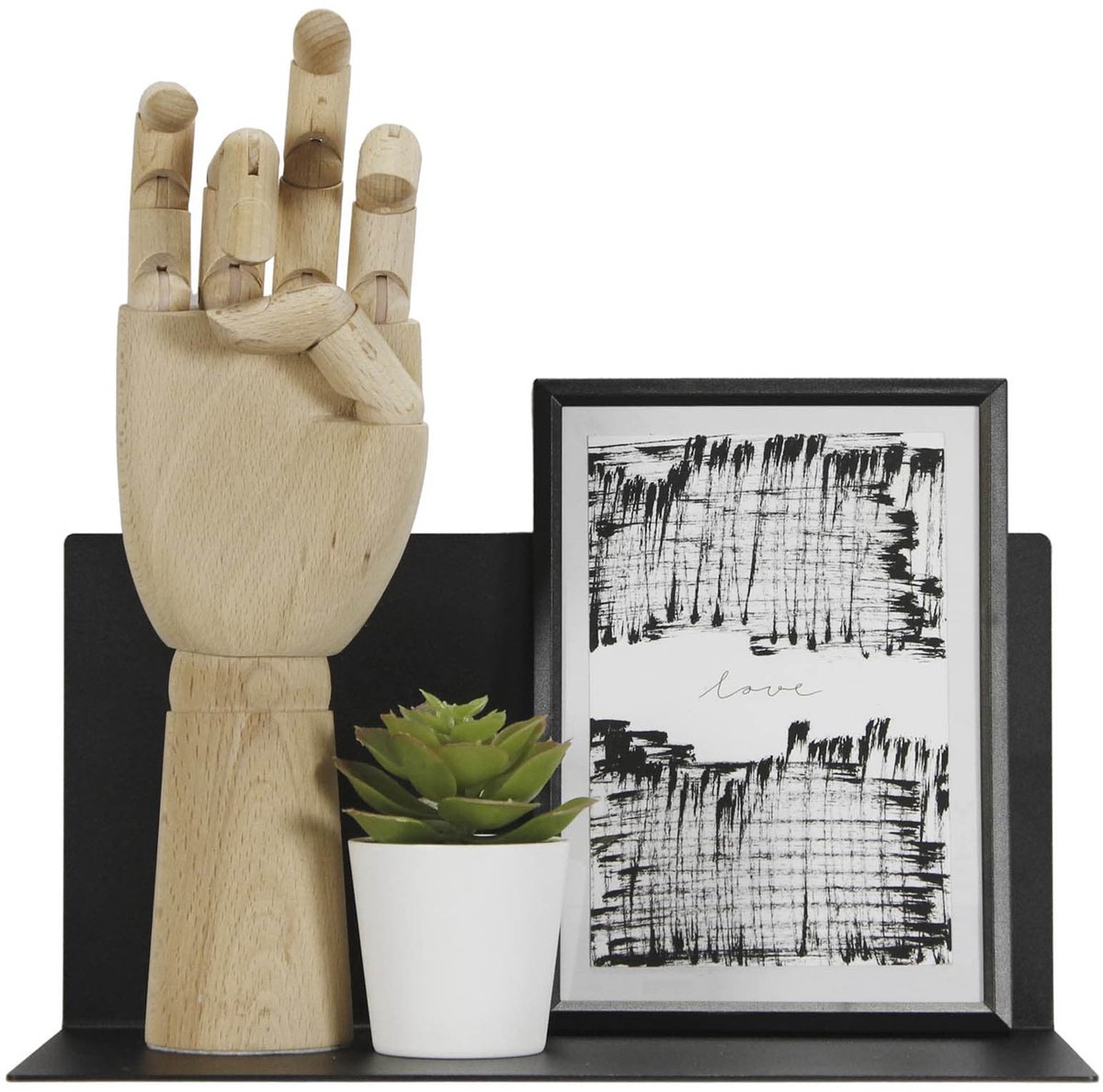 Magnetische Wandplank Zwart Medium - Kamer26