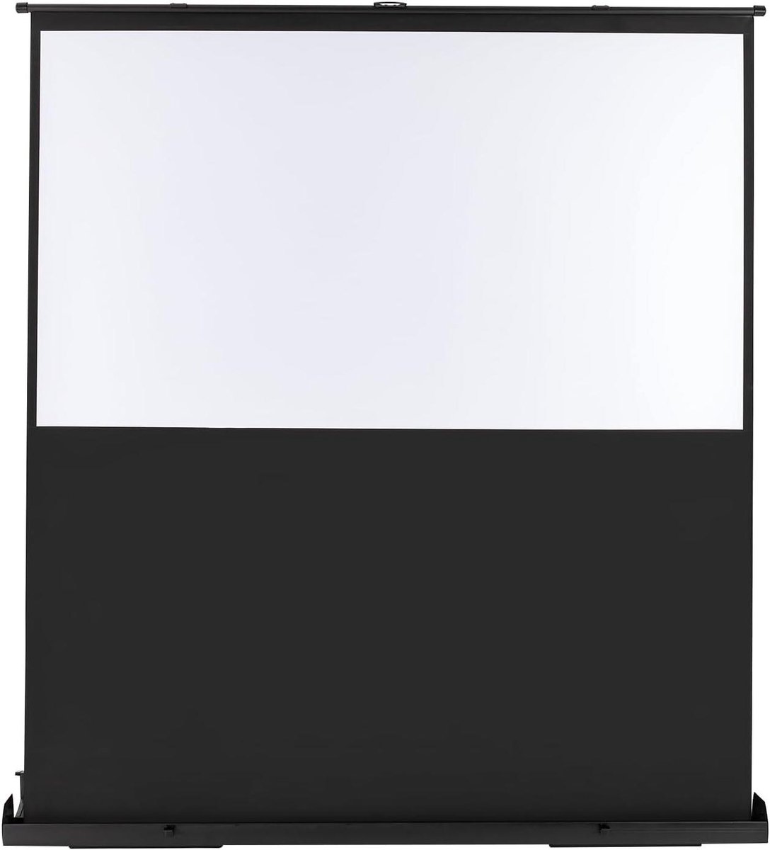 Projectiescherm Vloer - Draagbaar Scherm - Thuisbioscoop - Instelbare Hoogte - 80 Inch 16:9 - Zwart