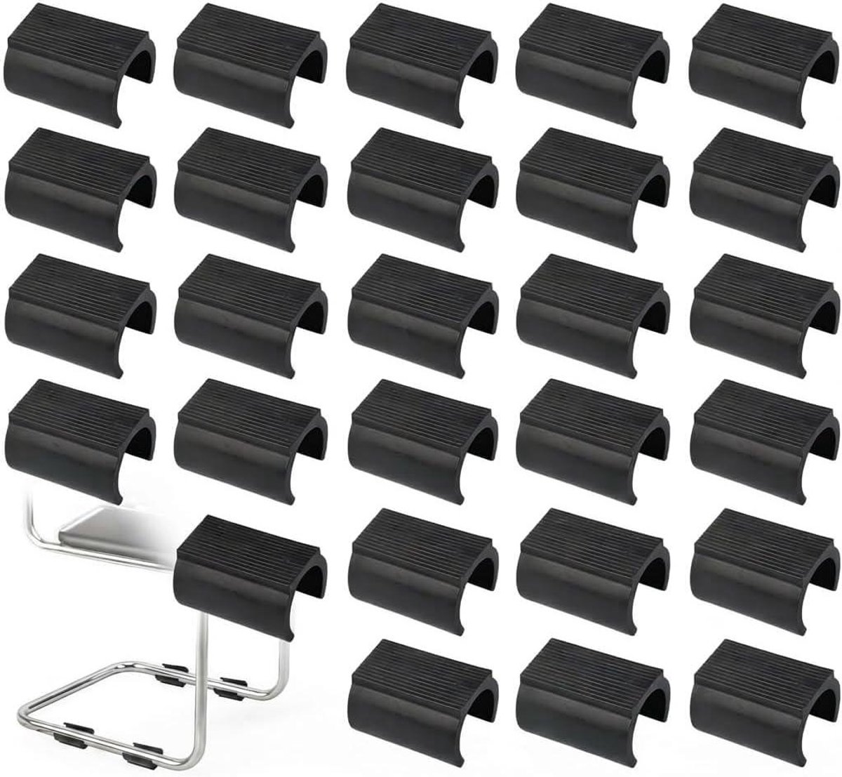 Stoelen Voetjes - Stoelglijders Beschermers - Vloeren Beschermen - U-Vormige Constructie - 25 mm - Zwart