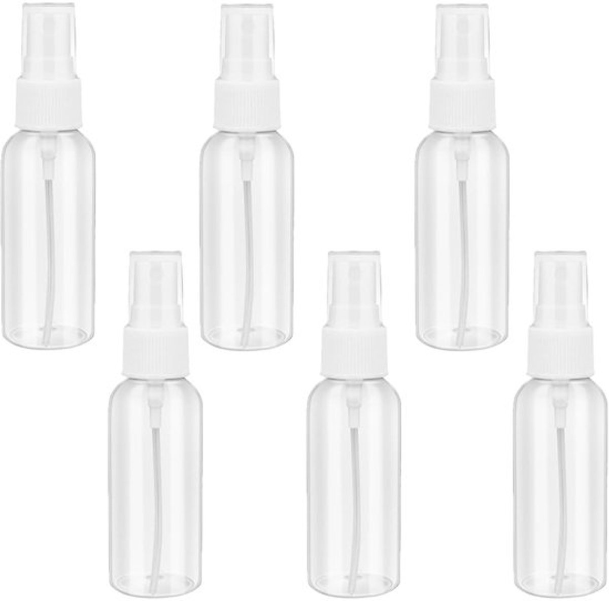 Spuitflessen Set van 6 - Kleine Verstuiver voor Parfum - Transparante Flessen - BPA-vrij en Herbruikbaar - Fijne Nevelsproeikop - Ideaal voor Onderweg