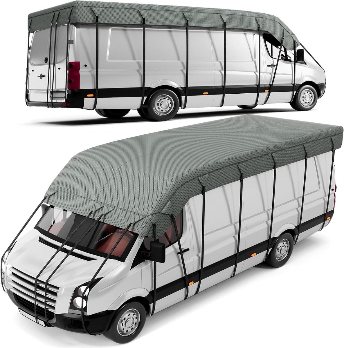 Camper Afdekzeil - Caravanhoes Beschermhoes - Voertuig Beschermen - 4-Laags Vliesstof - 65 x 3 m - Grijs