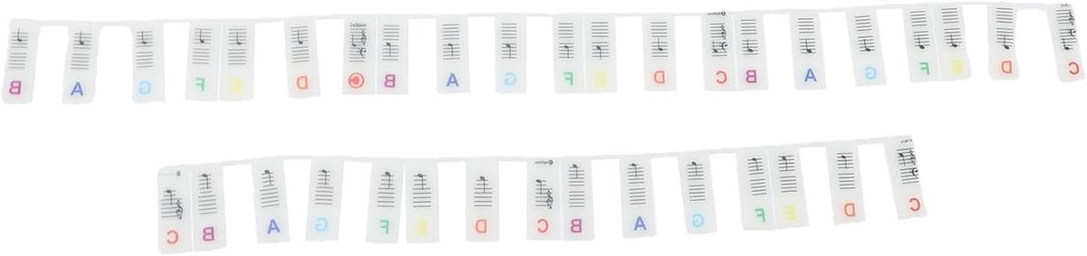 Pianosleutelstickers - Notenstickers Piano - Muziek Leren - Verwijderbaar Siliconen - 61 Toetsen - Kleurrijk