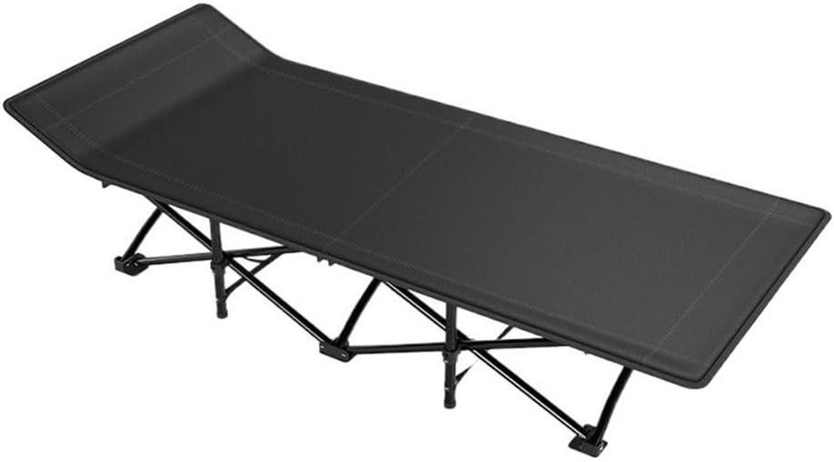 Opklapbed - Bijzetbed Campingbed - Kantoorrust Kamperen - Snel Uitvouwbaar - 190 x 68 cm - Zwart