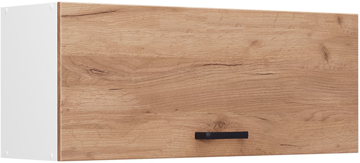 Vicco Hangkast R-Line, Goudkleurig Eiken/Wit, 100 cm Plat